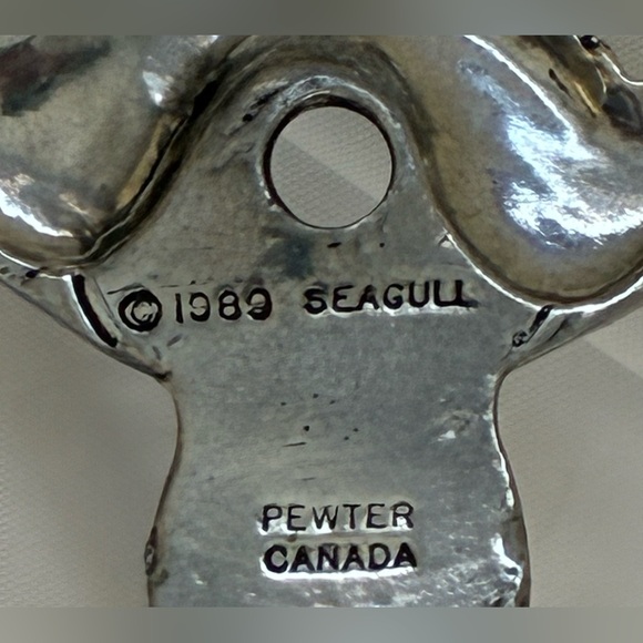 VINTAGE PEWTER DAFFODIL WALL HOOK FLORAL 1989 NOVA SCOTIA - Picture 5 of 5